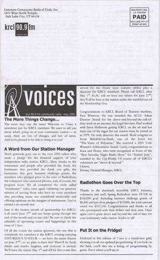 KRCL Program Guide 134 2001 May