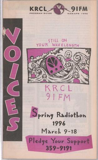 KRCL Program Guide 109 1996 Mar Apr