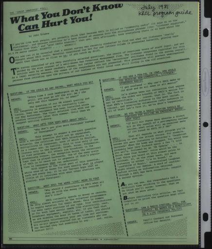 KRCL Program Guide 010 1981 Jul