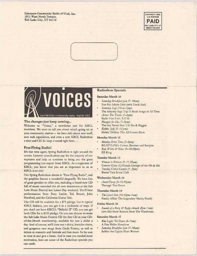 KRCL Program Guide 133 2001 Mar