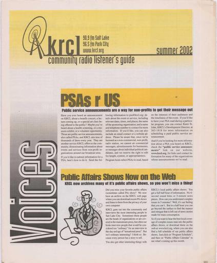 KRCL Program Guide 138 2002 Summer
